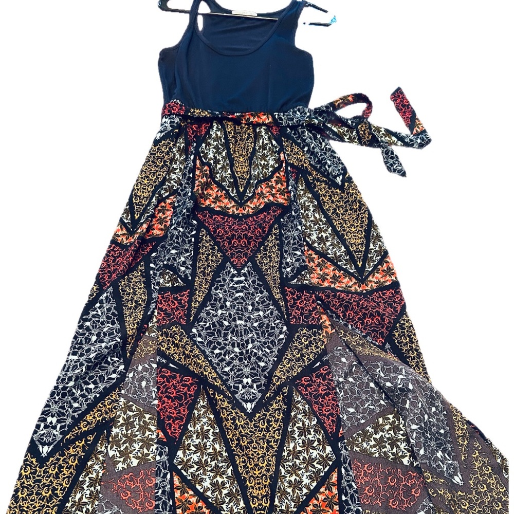 Love Fire Boho Maxi Dress | Navy blue/ floral | Size: M